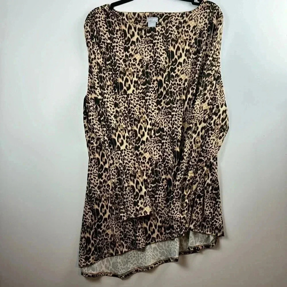 CHICO’S EUC SZ 4 US XXL leopard print long sleeve with gold tone button accents - Picture 1 of 6